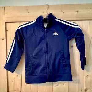 Adidas Youth Navy Blue Jacket with White Stripes